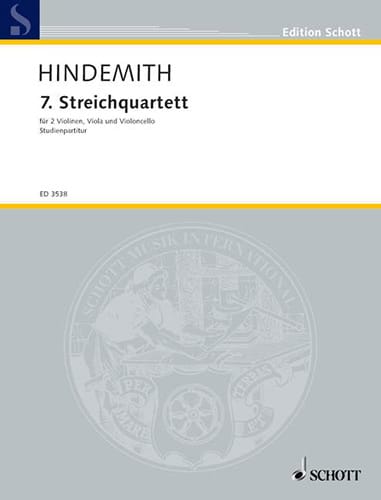 Streichquartett Nr. 7 1945 - Partitur HINDEMITH Partition Grand format