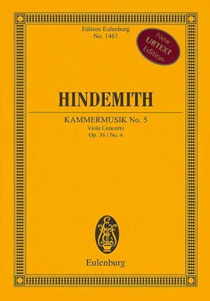 Viola Concerto Op.36 N°4 - Kammermusik N°5 - HINDEMITH - Partition
