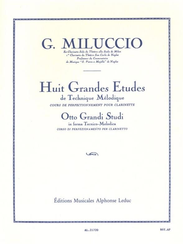 8 Grandes études Giacomo Miluccio Partition Clarinette