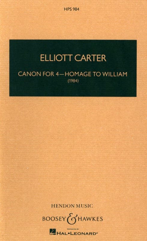 Canon for Four HPS 984 Elliott Carter Partition