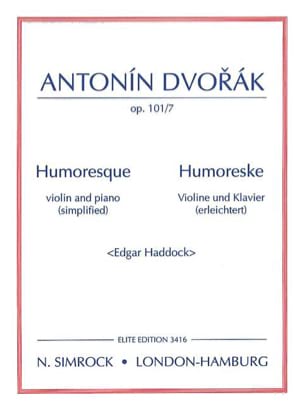 Humoresque in G op. 101/7 Antonin Dvorak Partition Violon