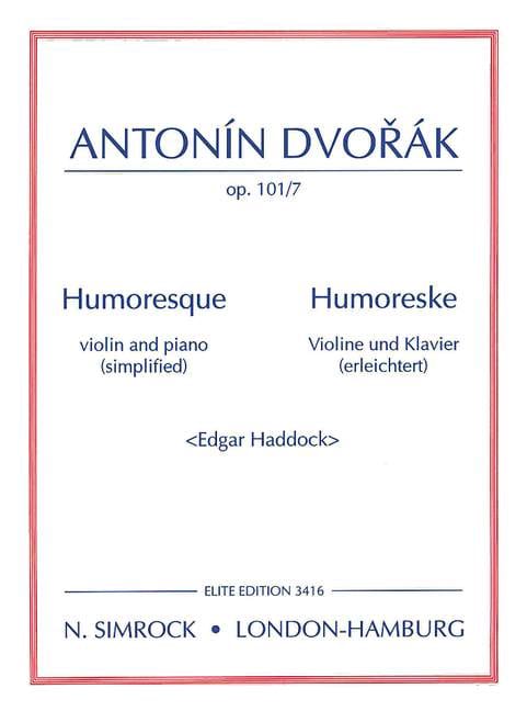 Humoresque in G op. 101/7 Antonin Dvorak Partition Violon