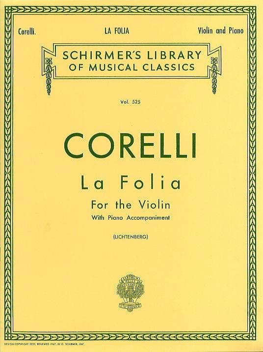 La Folia op. 5 n° 12 CORELLI Partition Violon