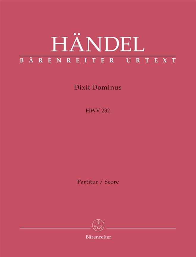 Dixit Dominus - Score HAENDEL Partition Grand format