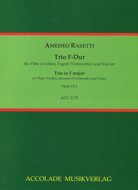 Trio F-Dur op. 13/1 Amedeo Rasetti Partition Trios