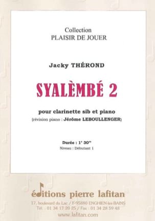 Syalembé 2 Jacky Therond Partition Clarinette