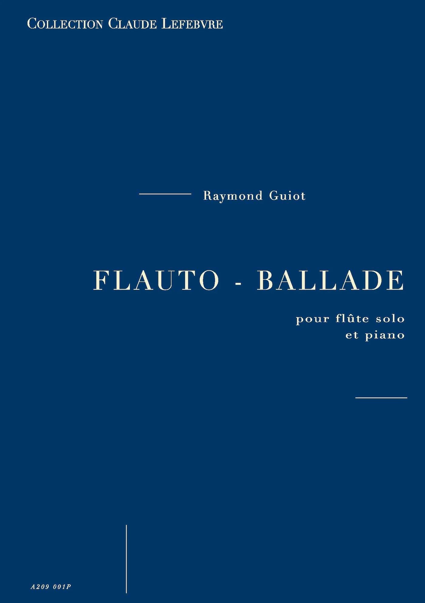 Flauto - Ballade Raymond GUIOT Partition Flûte traversière