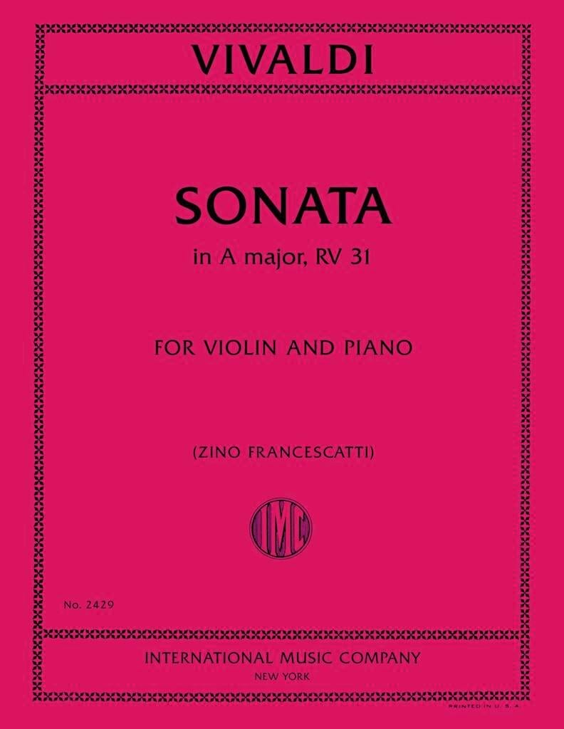 Sonate la majeur F. 13 n° 30 VIVALDI Partition Violon