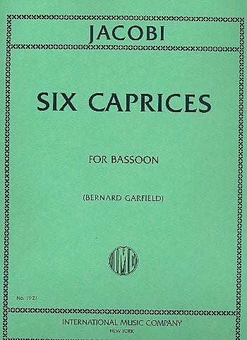 6 caprices / 6 bassoon exercises Carl Jacobi Partition Basson