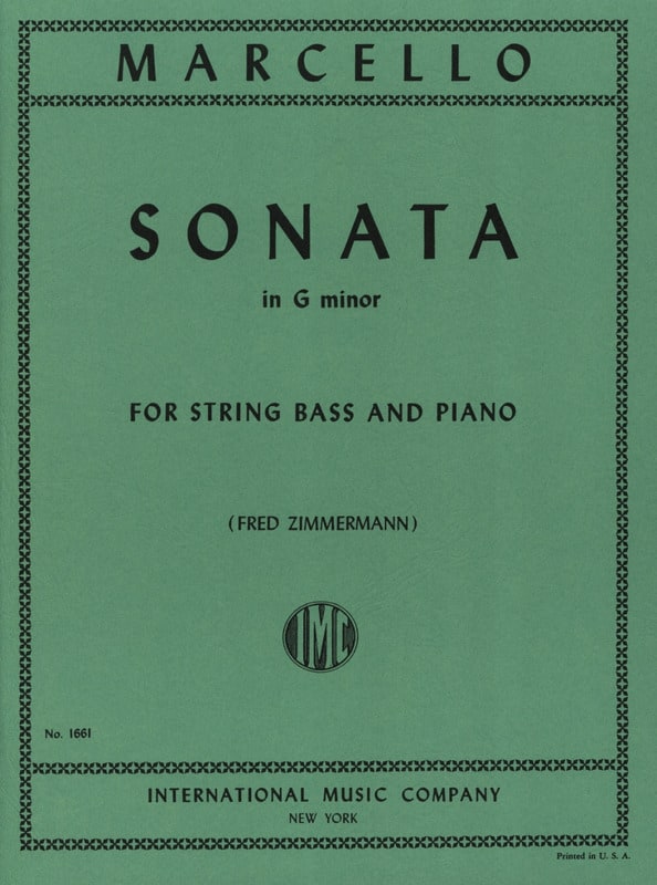 Sonate G minor - String bass Benedetto Marcello Partition Contrebasse
