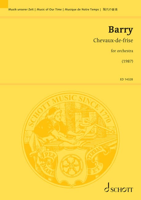 Chevaux-de-frise Gerald Barry Partition Grand format