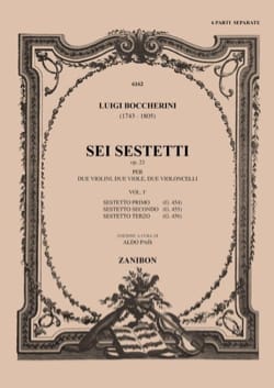 6 Sextuors à Cordes, opus 23 BOCCHERINI Partition Sextuors