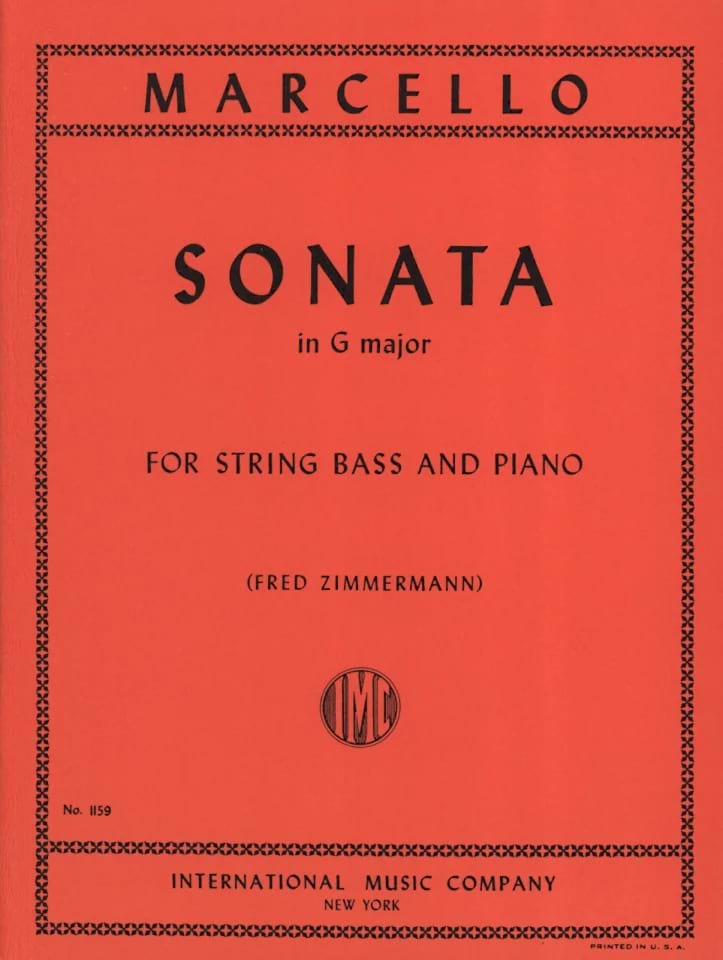 Sonate G major - String bass Benedetto Marcello Partition Contrebasse