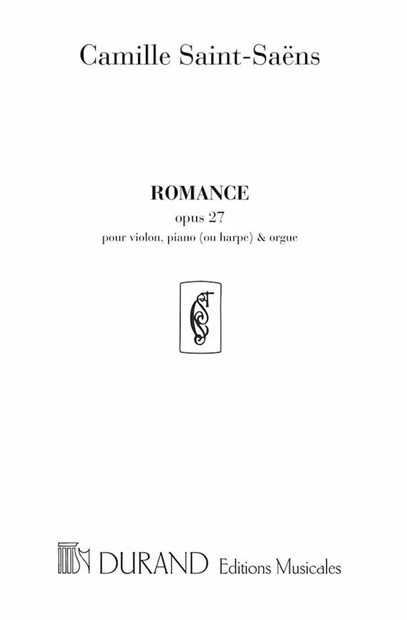 Romance op. 27 violon, piano et orgue - SAINT-SAËNS - Partition