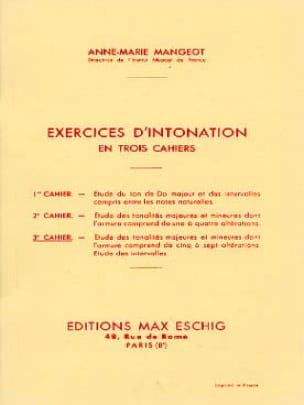 Exercices d'intonation - Cahier 3 - Anne-Marie Mangeot - Partition