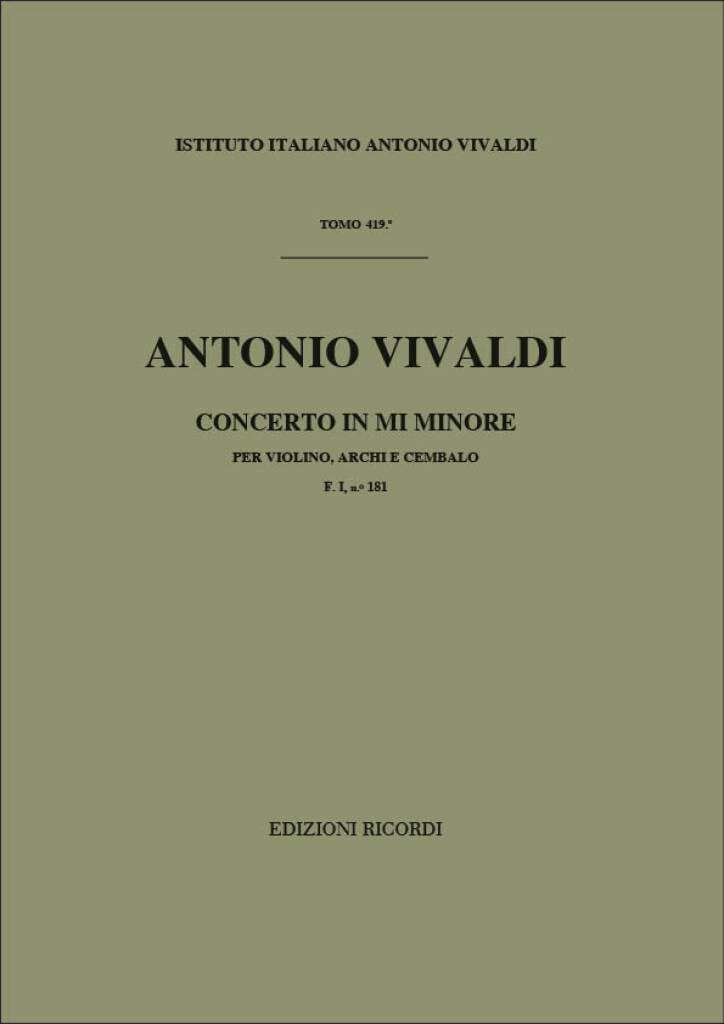 Concerto en mi min. - F. 1 n° 181 - Partitura - VIVALDI - Partition