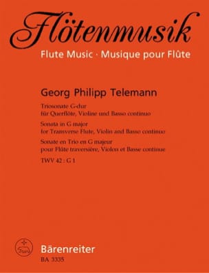 Triosonate G-Dur - Flöte, Violine u. Bc TELEMANN Partition Trios