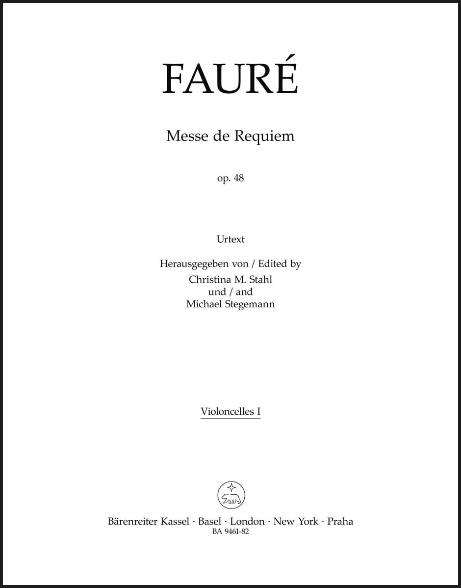 Messe de Requiem op. 48 - Cello 1 FAURÉ Partition