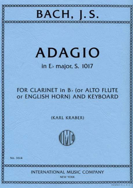 Adagio En Mib Maj. - S.1017 BACH Partition Clarinette