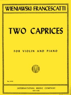 2 Caprices Wieniawski Henryk / Francescatti Zino Partition Violon