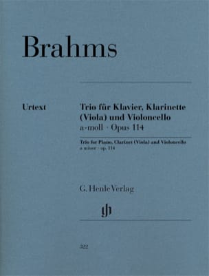 BRAHMS - Trio en la mineur op. 114 pour piano, clarinette ou alto et violoncelle - Partition - di-arezzo.fr