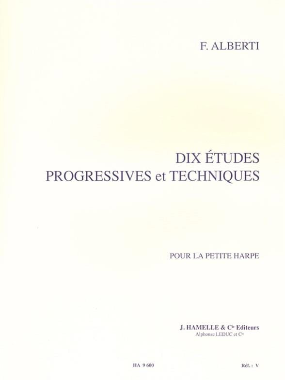 10 Etudes Progressives et Techniques Freddy Alberti Partition Harpe