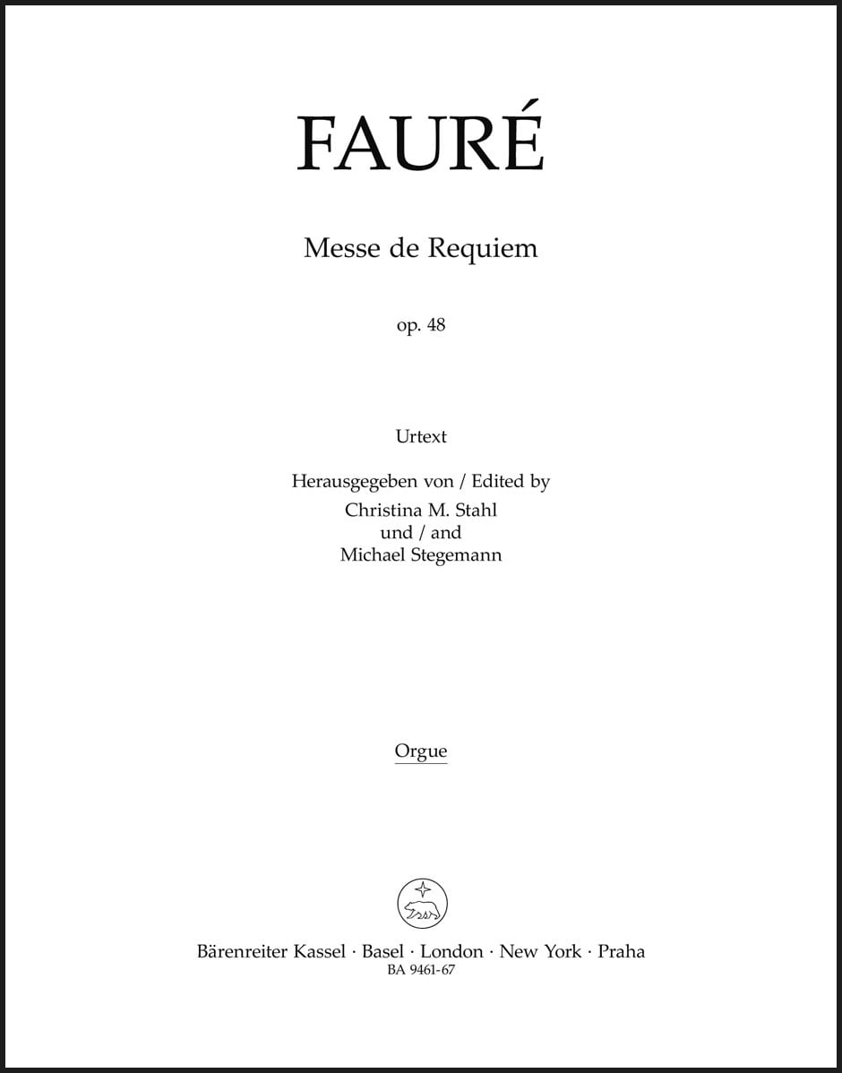 Messe de Requiem op. 48 - Orgue FAURÉ Partition