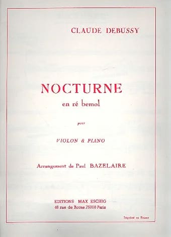 Nocturne en ré bémol DEBUSSY Partition Violon