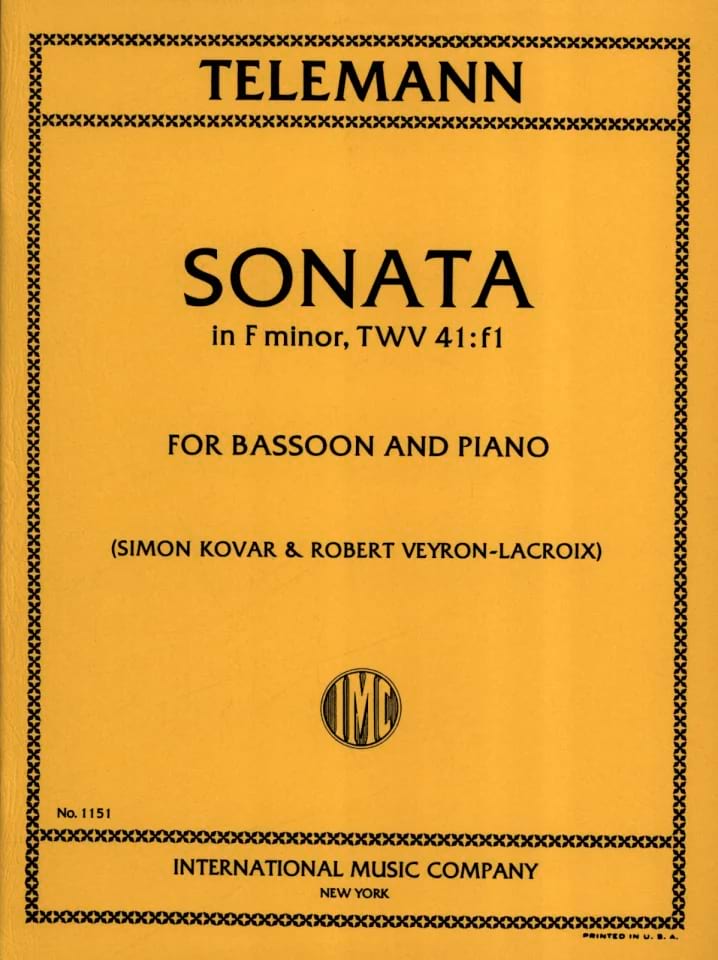 Sonata in F minor - basson TELEMANN Partition