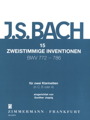 15 Zweistimmige Inventionen Für 2 Klarinetten - 2 Clarinettes - BACH