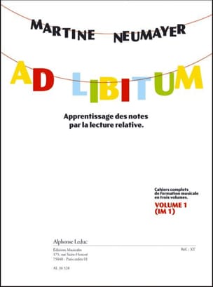 Ad Libitum Volume 1 Martine Neumayer Partition Solfèges