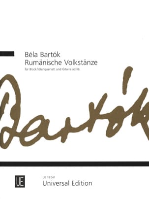 Rumänische Volkstänze BARTOK Partition Flûte à bec
