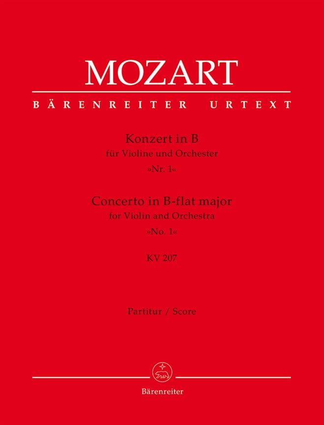 Violin-Konzert Nr. 1 B-Dur KV 207 - Partitur - MOZART - Partition