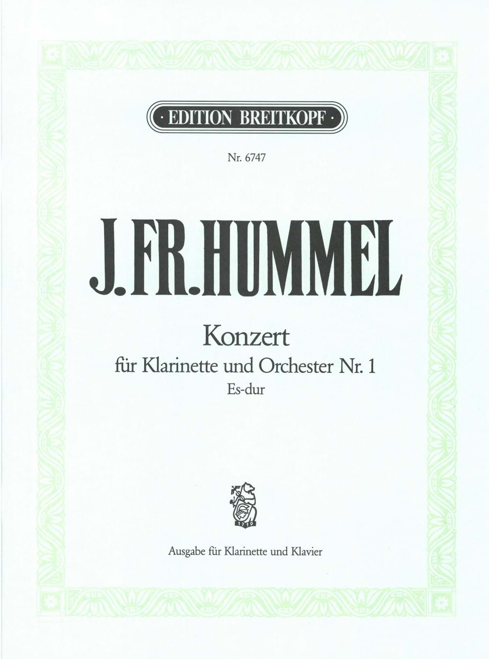 Clarinet Concerto No. 1 in Eb major - Joseph Friedrich Hummel
