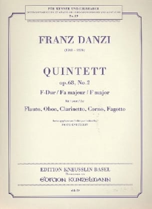 Quintett F-Dur op. 68 Nr. 2 - Stimmen Franz Danzi Partition Quintettes