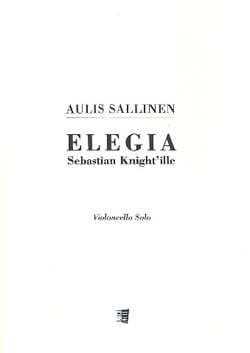 Elegie - an Sebastian Knight Aulis Sallinen Partition Violoncelle