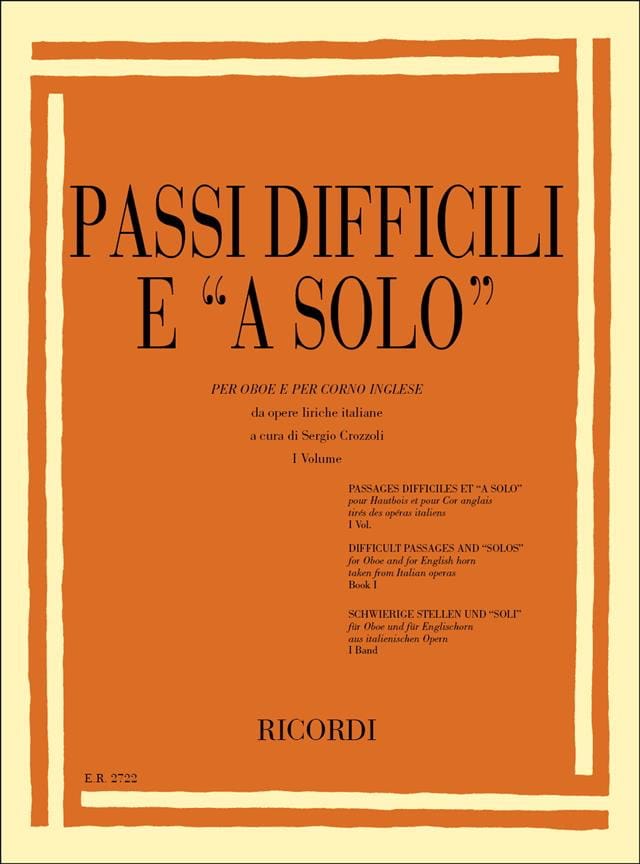 Passi Difficili E A Solo Volume 1 - S. Crozzoli - Partition