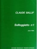 Solfeggietto n° 1 - Flûte seule - Claude Ballif - Partition