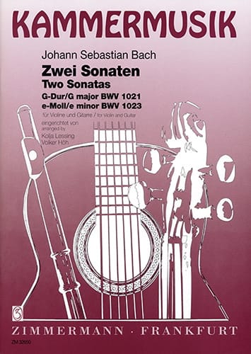 2 Sonates - Violine Gitarre BACH Partition Duos