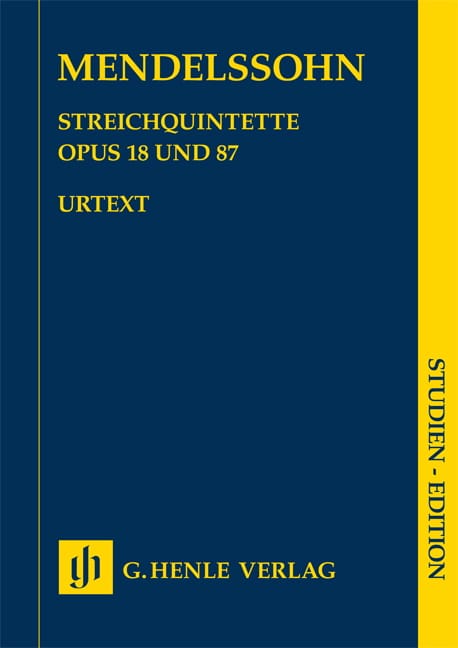 Quintettes à cordes op. 18 et 87 MENDELSSOHN Partition Petit format