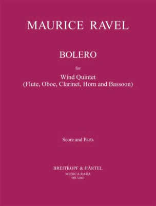 Boléro - Quintette à Vents RAVEL Partition Quintettes
