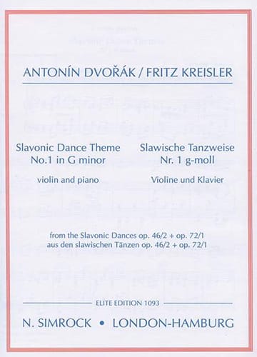 Slavonic dance-themes n° 1 in G minor DVORAK Partition Violon