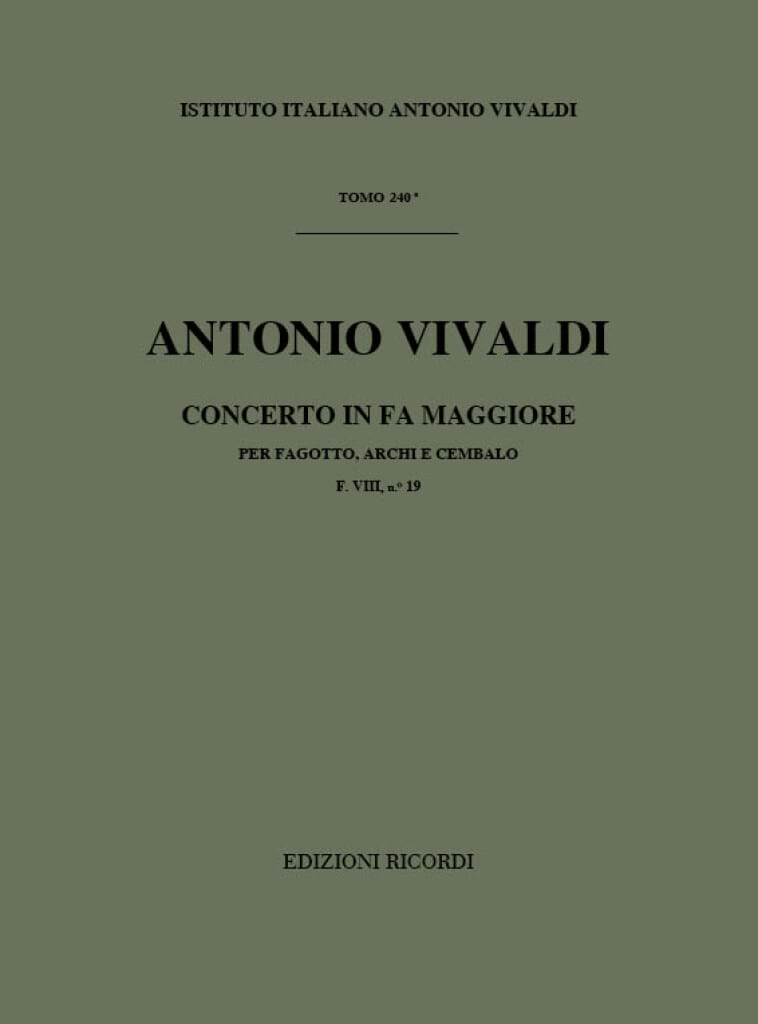 Concerto per Fagotto, Archi e BC in Fa Rv 488 - VIVALDI - Partition