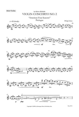 Violin Concerto No.2 GLASS Partition Violon