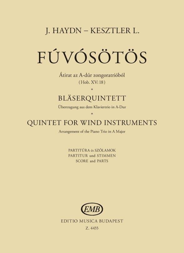 Bläserquintett Hob. 15 : 18 - Partitur + Stimmen - HAYDN - Partition