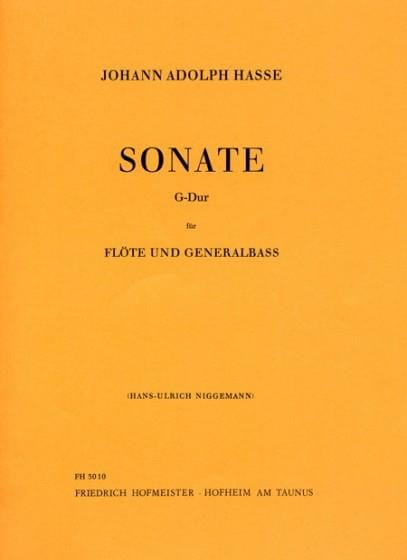 Sonate G-Dur Johann Adolph Hasse Partition Flûte traversière