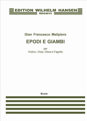 Epodi E Giambi Gian Francesco Malipiero Partition Grand format