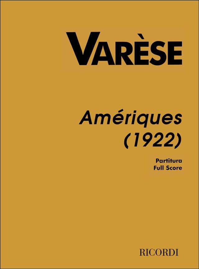 Amériques 1922 Edgard Varese Partition Grand format