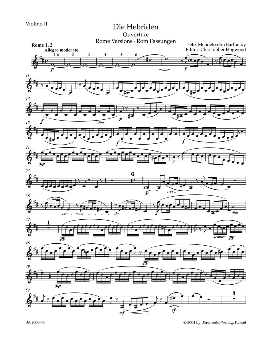 The Hebrides op. 26 Bartholdy Felix Mendelssohn Partition