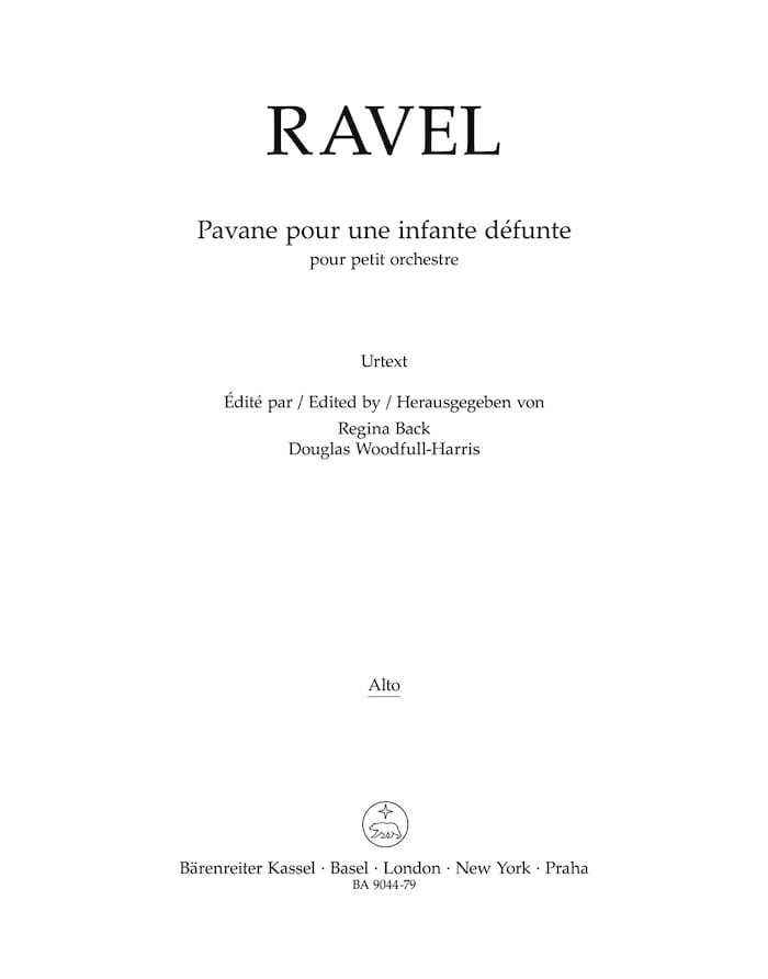 Pavane pour une infante défunte - Alto RAVEL Partition